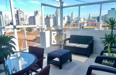Cobertura 3 quartos, 3 suítes, 5 banheiros, boqueirão santos