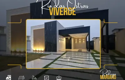 Vendo luxuosa casa com 3 dormitórios e piscina no viverde em rio das ostras