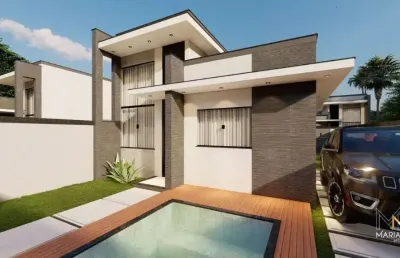 Vendo maravilhosa casa com 3 dormitórios e piscina na extensão do bosque em rio das ostras