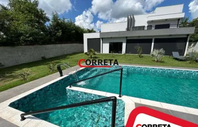 Casa de luxo em condomínio fechado no interior | design clean e sofisticado