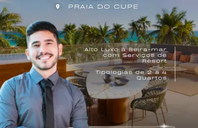 Flat de luxo à beira-mar da praia do cupe | 2 a 4 quartos | residencial resort