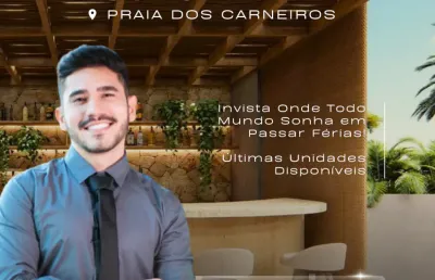 Flat na praia dos carneiros | lazer completo | oportunidade com mensais de r$ 1.500,00