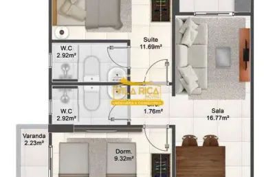Apartamento com 2 dorms, maracanã, praia grande - r$ 508 mil, cod: 378297