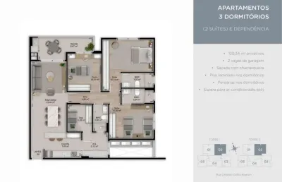 Apartamento com 3 quartos à venda na Rua Orlando Odilio Koerich, 156, Estreito, Florianópolis