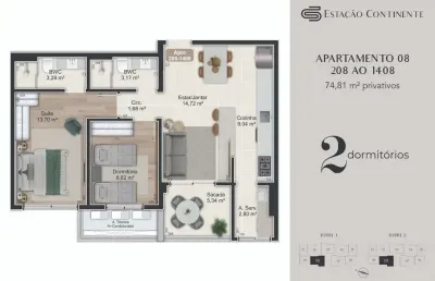 Apartamento com 2 quartos à venda na Rua Eugênio Raulino Koerich, 266, Campinas, São José