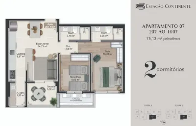 Apartamento com 2 quartos à venda na Rua Eugênio Raulino Koerich, 266, Campinas, São José