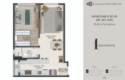 Apartamento com 1 quarto à venda na Rua Eugênio Raulino Koerich, 266, Campinas, São José
