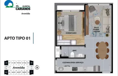 Apartamento com 1 quarto à venda na Avenida Deputado Diomício Freitas, 3278, Carianos, Florianópolis