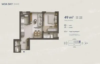 Apartamento com 1 quarto à venda na Rua Eugênio Raulino Koerich, 100, Campinas, São José