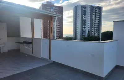 Cobertura para venda em santo andré, vila valparaíso, 2 dormitórios, 2 banheiros, 1 vaga