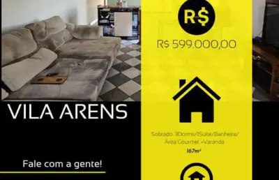 Sobrado 167m² c / 3 dorms/ 1 suíte + banheira/churrasqueira  loc.: vila arens 2, jundiaí /sp