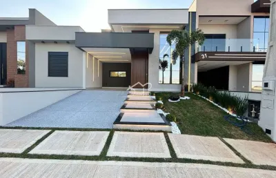 Maravilhosa casa nova 3 suítes planejada no condomínio gran reserve indaiatuba