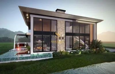 Casa em condomínio fechado com 4 quartos à venda na rua lagoinha, pedra branca, palhoça, 366 m2 por r$ 4.650.000