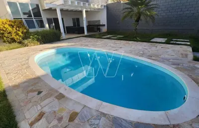 Casa em condomínio fechado com 3 quartos para alugar na rua san conrado, s/n, loteamento caminhos de san conrado (sousas), campinas, 213 m2 por r$ 7.300