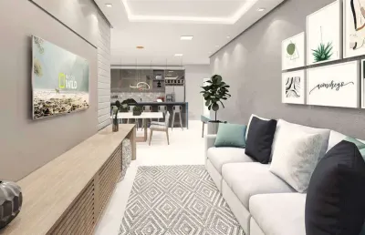 Apto de 2 dorm c/1 suite, sacada gourmet, lazer completo. 80 m? de area util. bairro; ocian.
