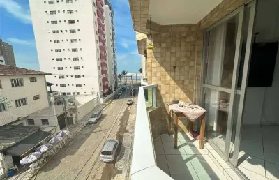 Apto de 2 dorm c/ sacada vista mar, 65 m² de área útil.