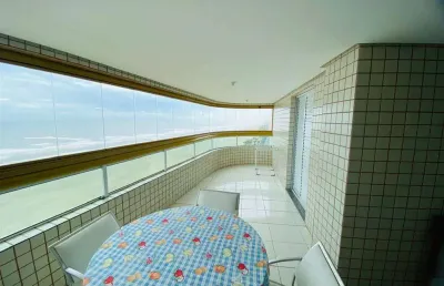 Apto de 3 dorm c/ 3 suítes, frente mar, sacada gourmet, 130 m² de área útil. bairro: aviação.