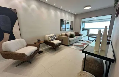 Apto de 3 dorm c/ 1 suíte, sacada gourmet, vista mar, 106,19  m² de área útil. bairro: mirim.