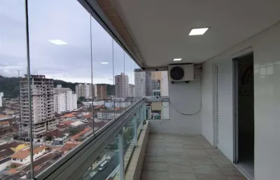 Apto de 2 dorm c/ 1 suíte, sacada gourmet, 81,09 m² de área útil. bairro: canto do forte.