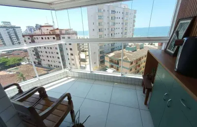 Apto 2 dorms c/1 suíte, 2 vagas, sacada,72 m² de área útil, vista mar. bairro: caiçara.