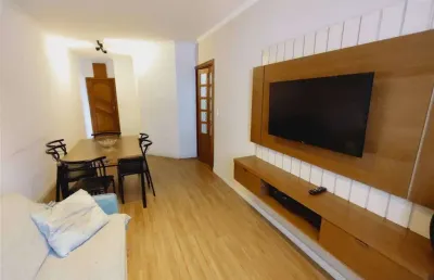 Apto de 2 dorm, mobiliado, prédio frente mar, 65 m² de área útil. bairro: guilhermina.