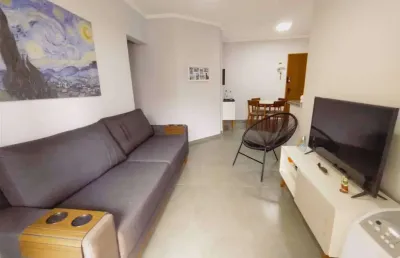 Apto de 1 dorm, 49 m² de área útil, sacada, 100 metros da praia. bairro: tupi.