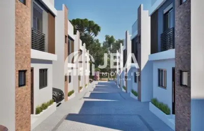 Em construçao -sobrado nao geminado em condomínio 3 quartos santa cândida 88m²