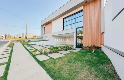 Casa térrea em indaiatuba, condomínio gran reserve, 3 suítes - 228m²