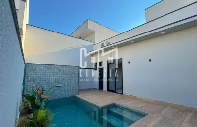 Casa térrea em indaiatuba, condomínio laguna com 3 suítes - 188 m²