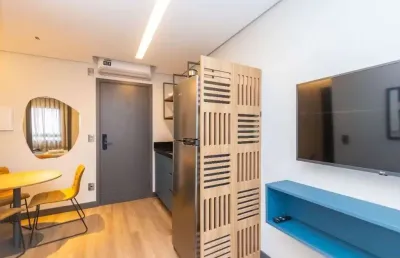 Apartamento com 1 dormitório para alugar, 21 m² por r$ 2.879,23/mês - água verde - curitiba/pr