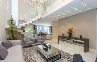 Casa em condomínio, impecável, 100% mobiliada - com 2 suítes e 2 demi-suítes à venda, 453 m² por r$ 4.684.900 - atuba - curitiba/pr