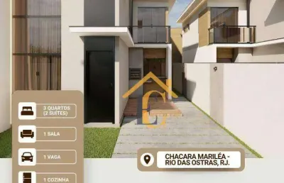 Casa com 3 dormitórios à venda, 87 m² por r$ 380.000,00 - jardim mariléa - rio das ostras/rj