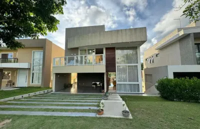Casa em condomínio para locação em camaçari, alphaville (abrantes), 4 dormitórios, 3 suítes, 6 banheiros, 2 vagas