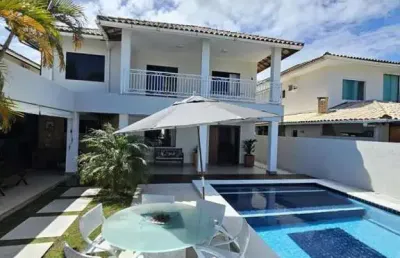 Casa em condomínio para venda em camaçari, catu de abrantes (abrantes), 4 dormitórios, 3 suítes, 5 banheiros, 4 vagas