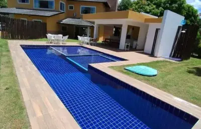 Casa em condomínio para locação em camaçari, busca vida (abrantes), 5 dormitórios, 3 suítes, 5 banheiros, 6 vagas
