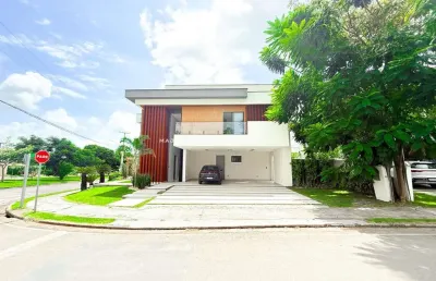 Casa de esquina no alphaville com vista mar e piscina com hidromassagem – 5 suítes
