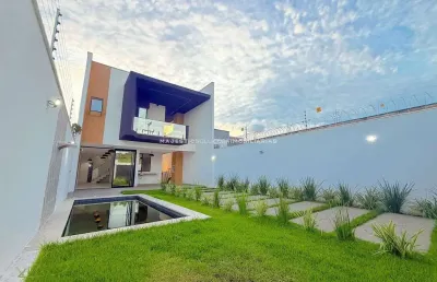 Casa alto padrão a 50m da ma-203 no araçagy – 4 suítes, piscina e área gourmet