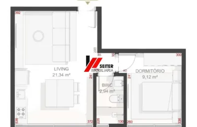 Apartamento 1 dormitório à venda no teahupoo santa mônica
