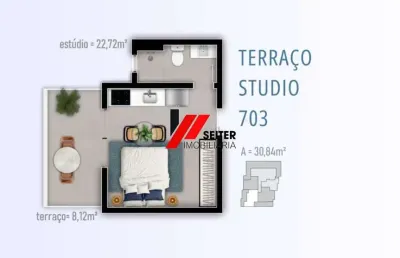 Studio cobertura à venda no bairro trindade em florianópolis.