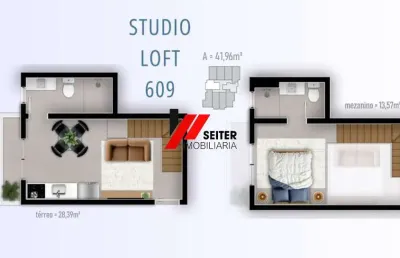 Loft amplo com 41m2 à venda na trindade em florianópolis