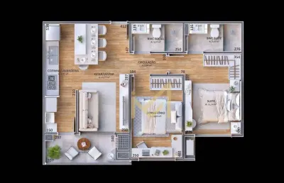 Apartamento com 2 dormitórios, 1 suíte à venda, 65 m² por r$867.611,25 - região do lago - cascavel/pr