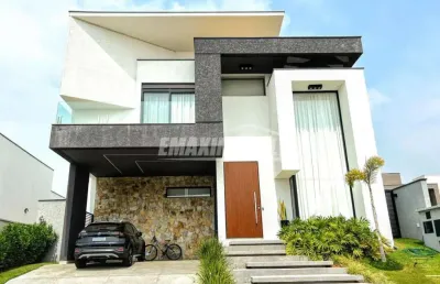 Sobrado com 3 suítes, área gourmet com piscina e 4 vagas - alphaville nova esplanada