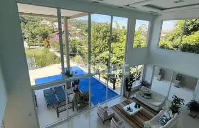 Venda ou locação - sobrado 6 dormitórios  - incrível vista para o lago, no condomínio marambaia em vinhedo s/p