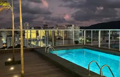 Aparecida- apartamento 2 suites-lavabo-sacada- lazer -px praia- 1 vaga demarcada- ref 2272
