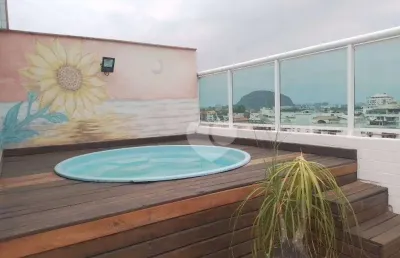 Cobertura com 3 quartos piscina churrasqueira terraço à venda, 148 m² por r$ 890.000 - freguesia de jacarepaguá - rio de janeiro/rj