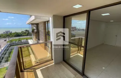 Apartamento com 2 quartos e vista mar de uma varanda gigante à venda, altiplano cabo branco, joão p