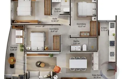 Apartamento com 3 quartos à venda na Rodovia Virgílio Várzea, --, Saco Grande, Florianópolis