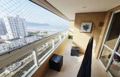 Loucura, loucura. excelente apartamento no boqueirão em praia grande, a cerca de 80 metros do mar, com vista mar, semi mobiliado, de 02 suítes.