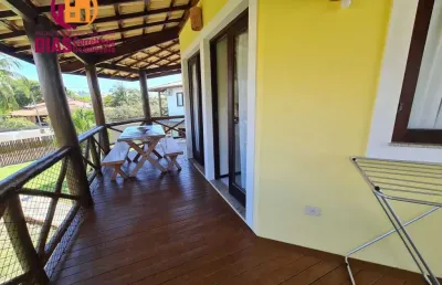Super oportunidade! vendo casa chalé pé  na areia da praia no primeiro  andar completamente mobiliada com  2/4, todos com armários e varanda,  banheiro social, toda avarandada  em madeira maciça  em c