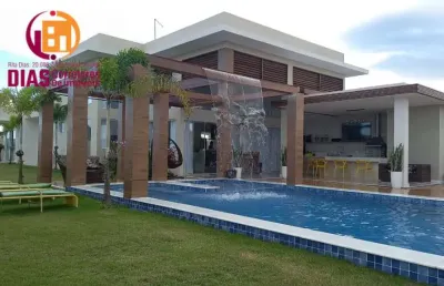Vendo linda mansão com piscina com cascata espaço  gourmet  nova de porteira fechachada em jacuipe  em condomínio com total infraestrutura
